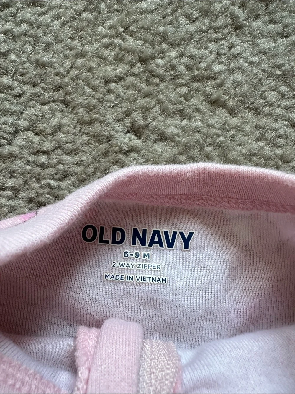 Old Navy lot of 5 footed two way zip baby girl sleeper footed pajamas 6-9 months